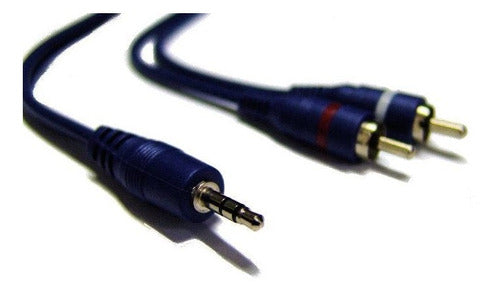 Cable Armado Linea Blue De 3.5st Plug X 2rca 0.9mts 0