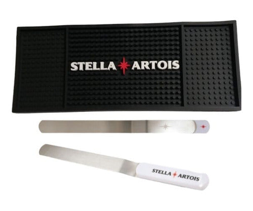 Stella Artois Bar Mat with Short Foam Knife 0