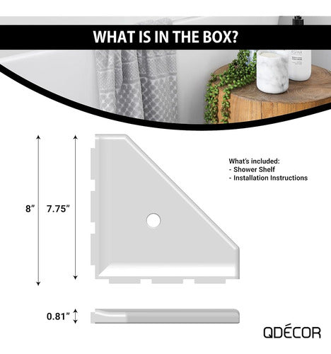 Questech Corner Shower Shelf with Ear Tabs 4