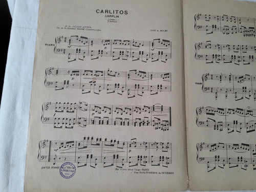 Partitura Carlitos Chaplin Jose Molet - Tango Para Piano 1