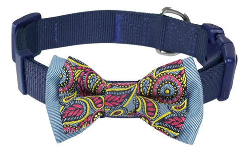 Blueberry Pet 4 Patterns Paisley Print Removable Bowtie 1