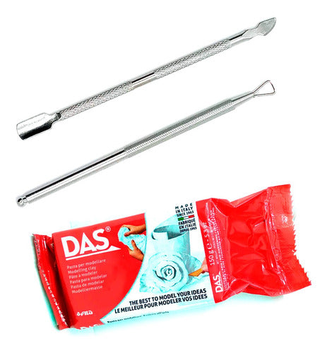 DAS Air-Dry Modeling Clay White 150g with 2 Double-Ended Tools 0