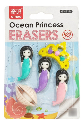 Set of 3 Novelty Erasers - Mermaid & Astronaut Shapes 4