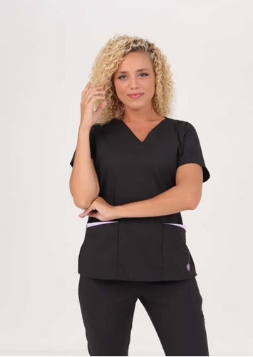 Terzo Ambo Médico Arciel Con Spandex - Sparciel - Negro - Mujer 1