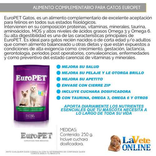 EuroPET Energy Food Vitamin Supplement for Cats x 2 Packages 1