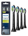 Philips Sonicare Genuine W DiamondClean Replacement Toothbrush Heads 4-Pack HX6064/95 Black 0