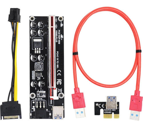 PCI-E 1X to 16X V009S Plus USB3.0 Cable Mining Rig Riser 0