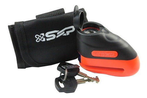 SXP Disc Lock for Motorcycles with Covertex Case - Red 0