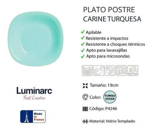 Luminarc Carine Dessert Plate 19 cm Tempered Glass White / N 7