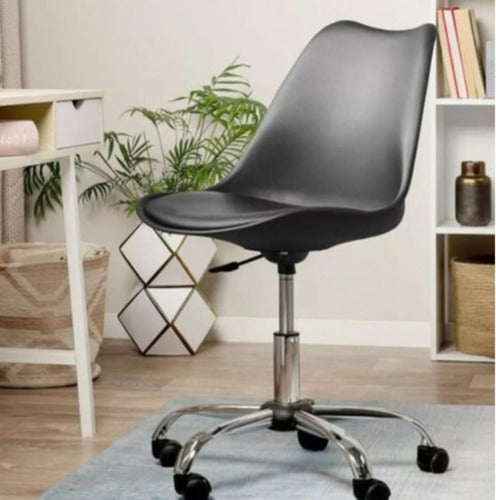 Generic Eames Tulip Office Chair, Swivel Chrome Adjustable 6