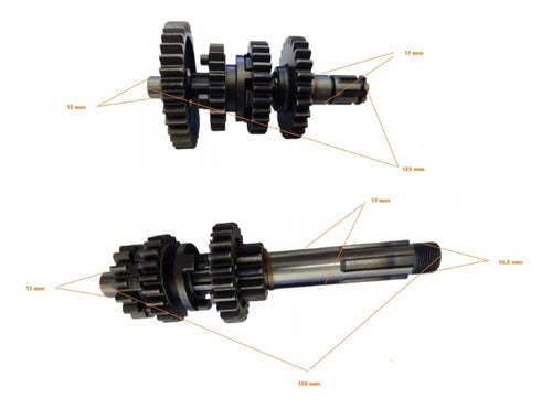 Bajaj Eje Engranajes Caja Cambios 4ta Completa Boxer Bm 150 1