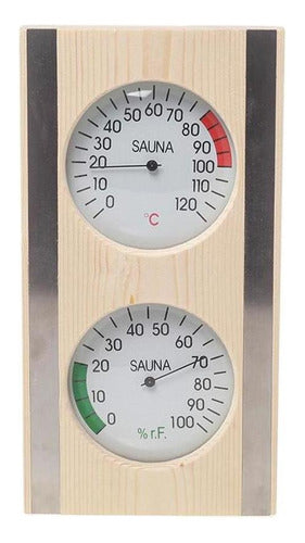 1 Peça Termômetro E Higrômetro De Sauna Vertical 0