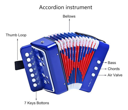 Acordeón Para Niños 10 Teclas Botón, Instrumento Musical, Ac 2