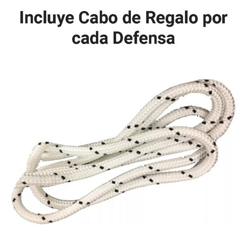 Defensas Inflables Náuticas Blancas Medianas 14x51 Cm X 4 2