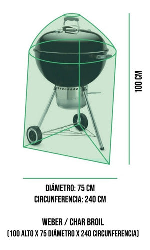 Funda Cubre Parrilla Weber Char Broil 240 Patio Lona Gruesa 1