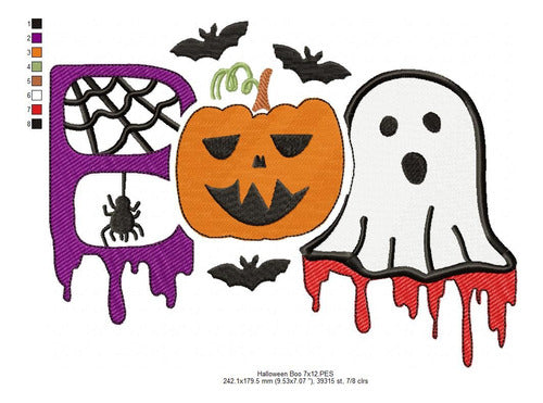 Matriz Para Bordados Maquina Halloween Boo Araña 4147 3