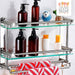 Levys Bazar Bathroom Organizer Towel Rack 2 Shelf Stainless Steel Glass 4