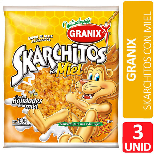 Skarchitos Con Miel Copos Maiz Azucarados Cereal Granix X3 0