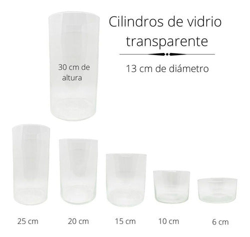 Florero Vidrio Cilindro 13x30 Cm Centro Mesa 1