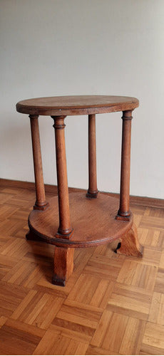 Mesa Auxiliar Antigua De Madera 1