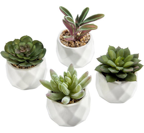 MyGift Artificial Succulents Miniature, Indoor Plants 4 0