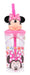 Stor 3D Minnie High Glass with Straw 18 cm 360ml Pink 5