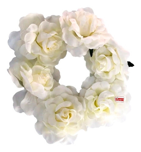 IMP White Rose Headband Spring Costume 5