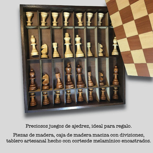 Juego Ajedrez De Madera En Caja - Tablero Ch - Alegorias 1