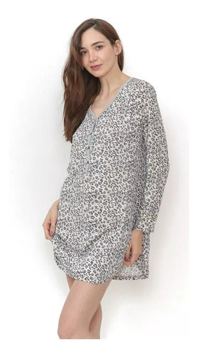 Wassarette Long Sleeve Wrap Nightgown 91403 1