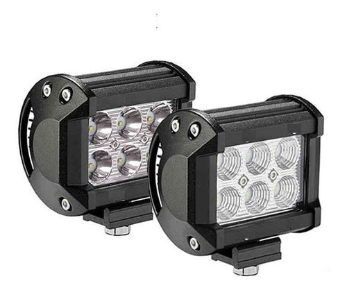 Faro Auxiliar 6 Led Cree 18 Watts Autos Motos Full Racing 3