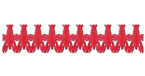 Beistle Crawfish Garland, 2 Piece, 9" x 14', Red 2