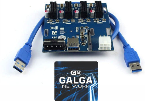 Galga Network Placa Expansora Pcie-1 (1 A 4) Pcie-1 Multiplicador Minería 3