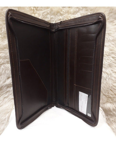 Agustino Leather Folder A4 in Fur with Zipper 2