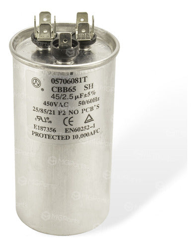 Capacitor 45+2.5uf Ar Condicionado Midea 38kcd01851 Original 0