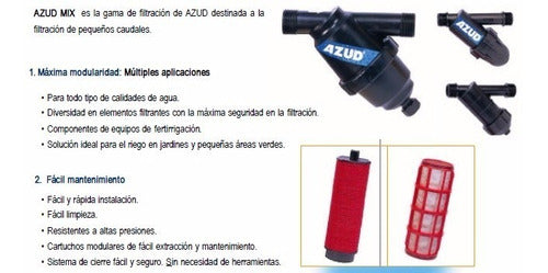 Azud Filtro Azud Mix 2 Anillas 130 Micrones - Riego 4