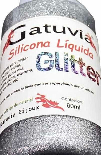 Gatuvia Liquid Silicone Glue with Glitter 60ml 1