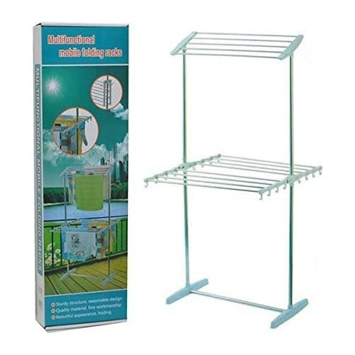 Generic Vertical Clothes Drying Rack 2 Levels Reinforced with Sides 0