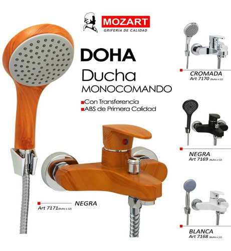 Monocontrol Shower with Black Abs Mozart Transfer 3