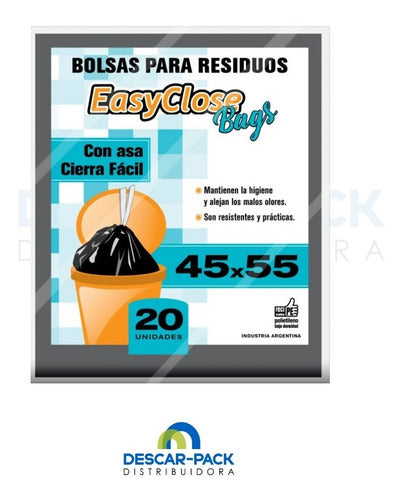 Easy Close Black Waste Bags 45x55 x100 Units 0