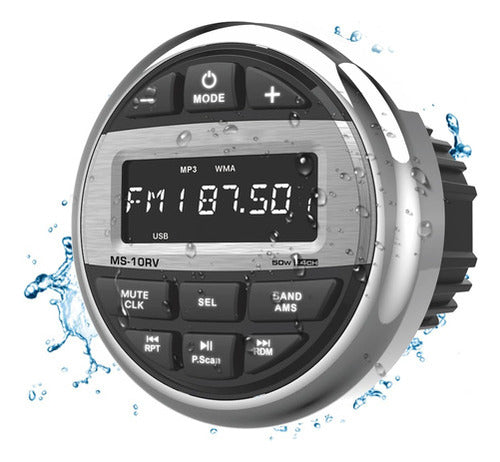 Radio Marino Bluetooth Impermeable Con Usb/aux Y Ecualizador 1