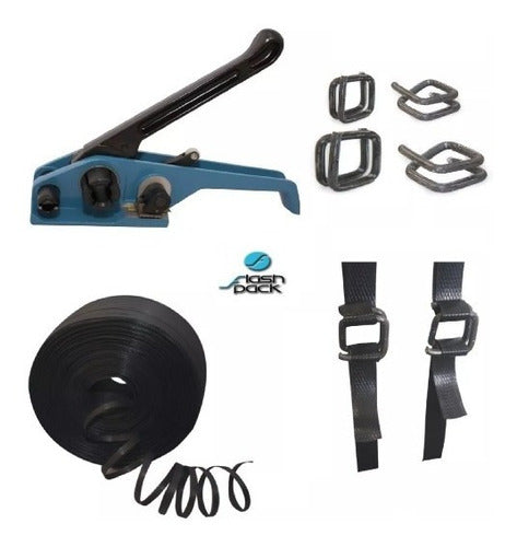 FLASH PACK SRL Manual Tensioning Kit for Strapping + Buckles 0