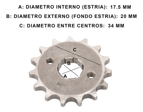 Piñon De Transmision Honda Cg 125 Titan 2000 / Storm Creuso 1