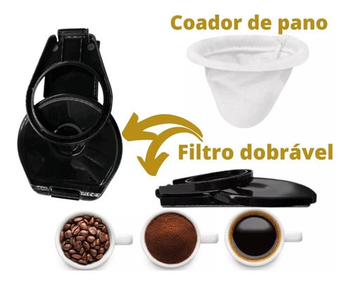 Mini Cafeteira Coador De Pano Café Individual 2 Refil Grátis 5