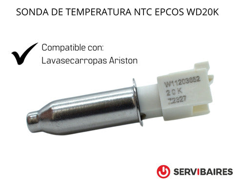 Ariston Sensor NTC Temperature Probe WD20K for Washer-Dryer 1