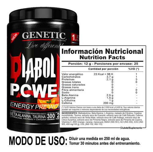 Genetic Sport Nutrition Diabolic Power Pre-Workout 25 Servings 1