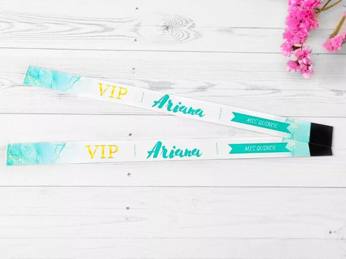 110 Pulseras Vip Para Fiestas Boda 15 Años Personalizadas 3