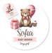 Kit Imprimible Osito Acuarela Rosa Baby Shower Tukit 0