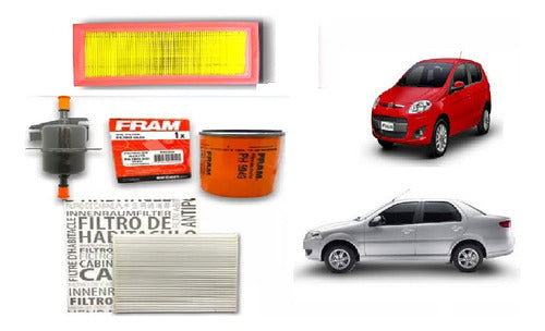 Kit 4 Filtros Fiat Palio / Siena 1.4 Evo 8v Evo  2014 A 2023 0