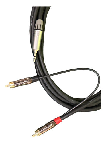 TD Cable Audio 2 RCA to Mini Plug Stereo 2 Mts Pro for Cell Phone PC 1