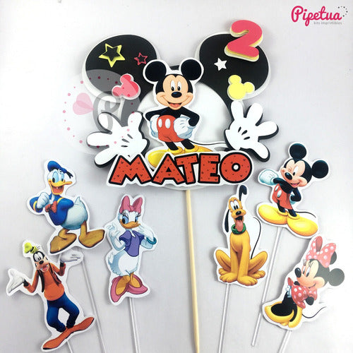 Topper 3d P/ Torta Mickey Mouse Y Amigos Adorno Torta Centro 1